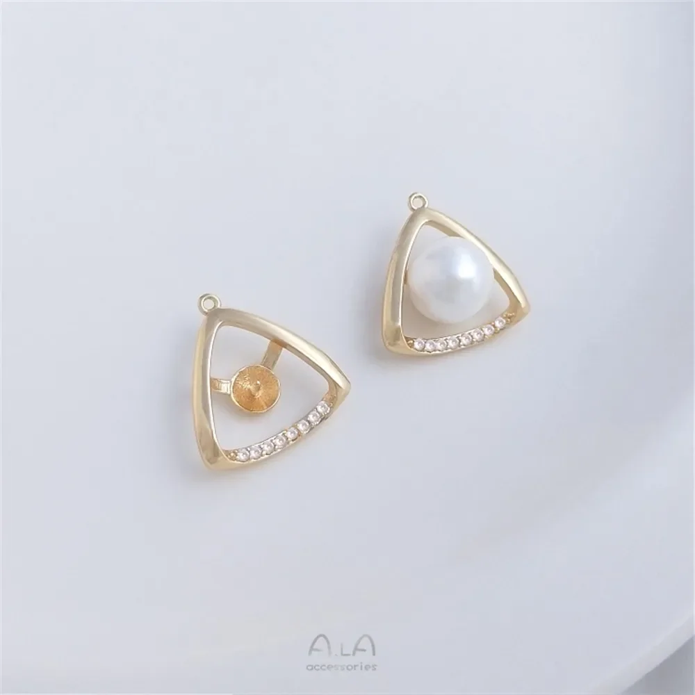 Микроинсет циркон 14-каратное золото жемчужный браслет с половиной отверстия