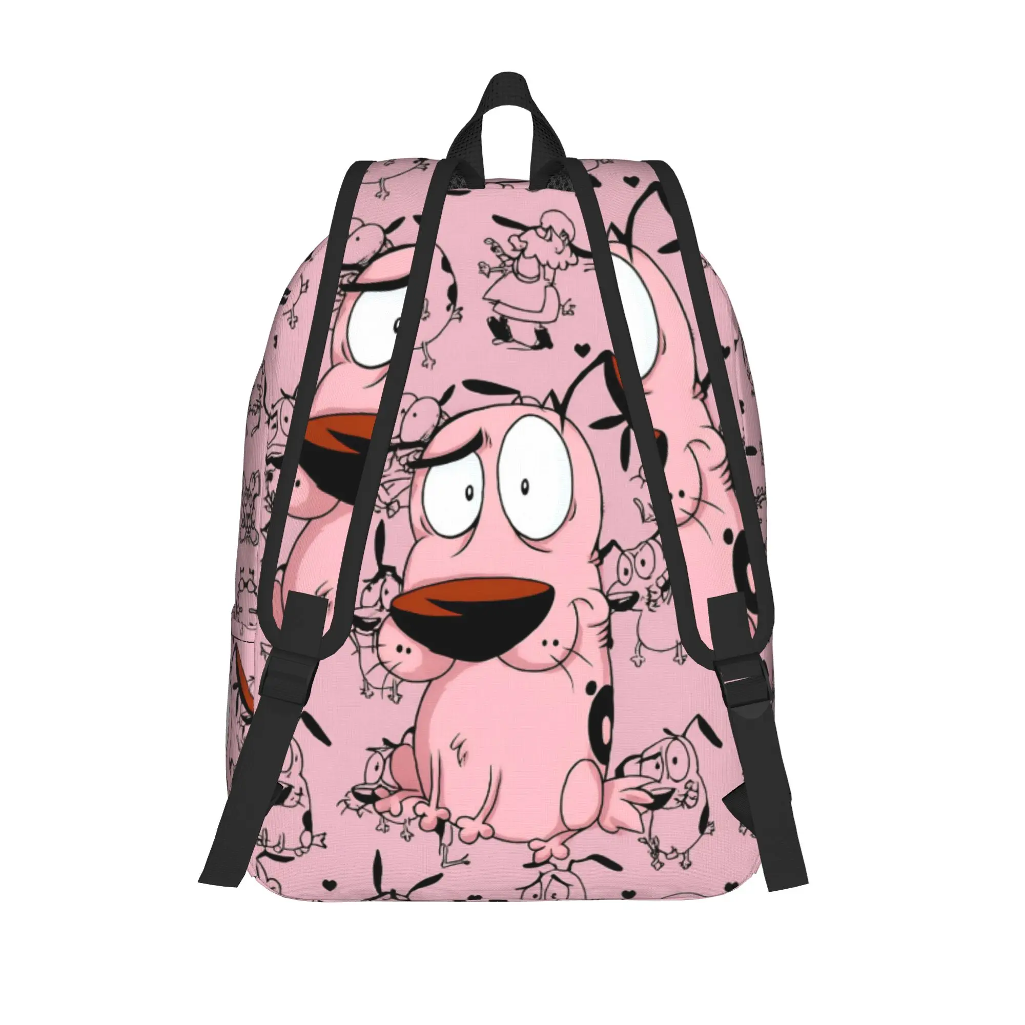 Фото Рюкзак Courage the Cowardly Dog-D, стильный, для студентов, для работы, повседневный, для мужчин и женщин, холщовые сумки для колледжа №3