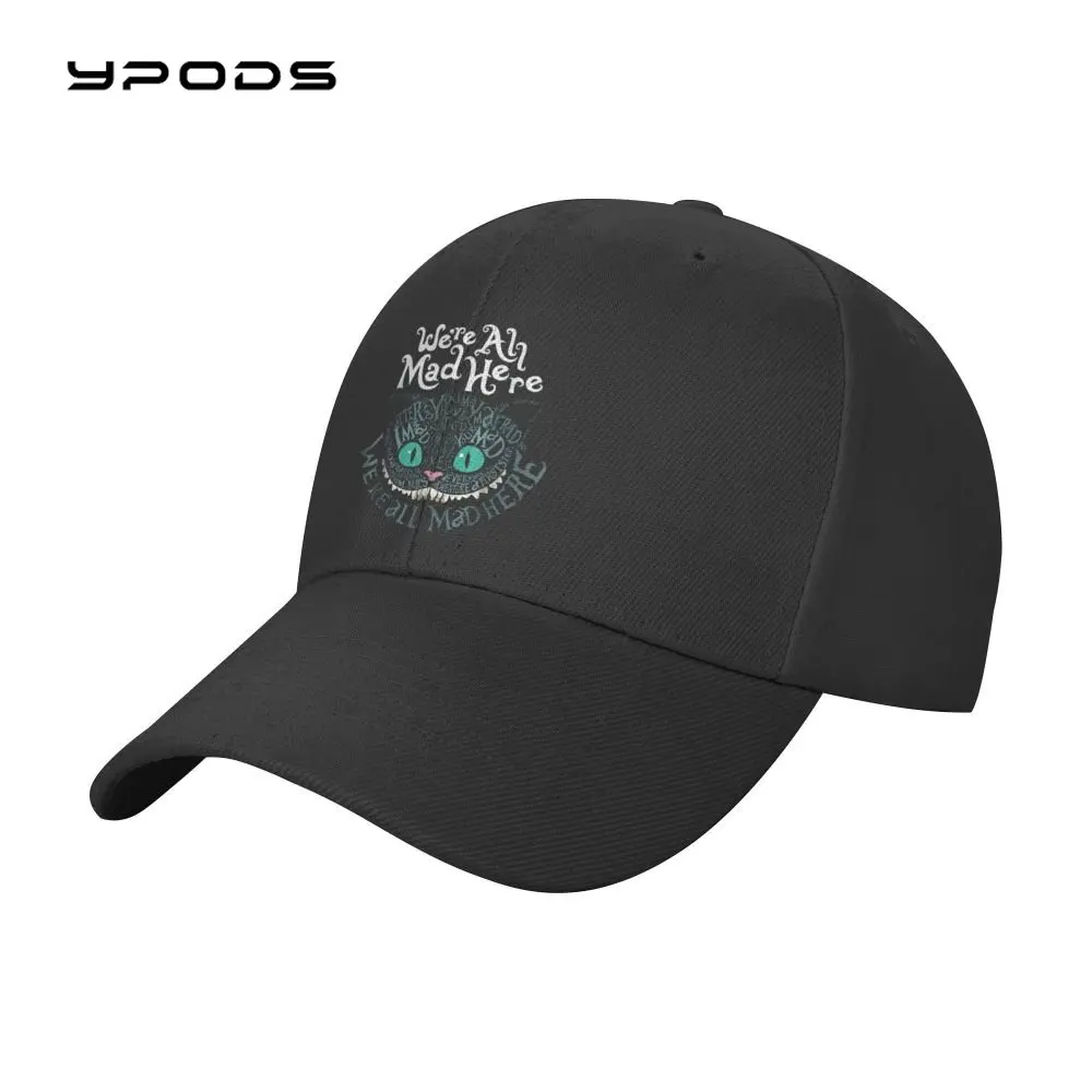 

Baseball Caps For Men Original Punk We're All Mad HereCheshires Cat Snapback Hats For Men Women In Spring And Summer