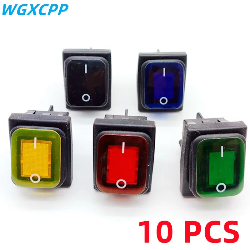 10 PCS,Waterproof Heavy Rocker Switch,Electrical Equipment With Switch Cap For Light Supply,4Pin/6Pin,ON/OFF,16A,250VAC/20A,125V