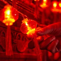 led string lights red lantern chinese tassel battery operated wedding decorations chinese new year decor 3 m 20 light