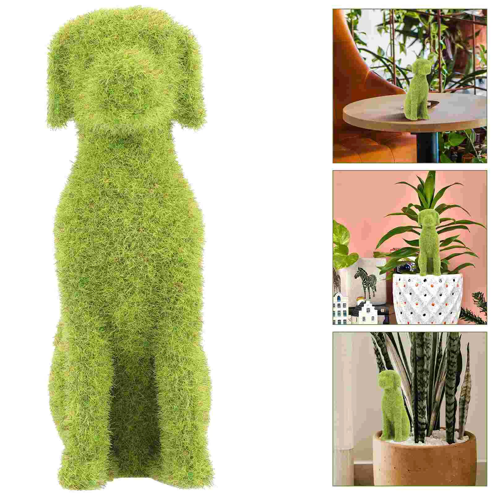 

Dog Animal Statue Puppy Ornament Flocking Garden Green Outdoor Float Pool Alligator Decor Lawn Flocked Sculpture Yard Figurines