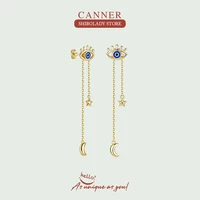 canner devil eye 925 sterling silver earring for women drop earrings tassel chain 18k gold accessories fine jewelry 2022 trend
