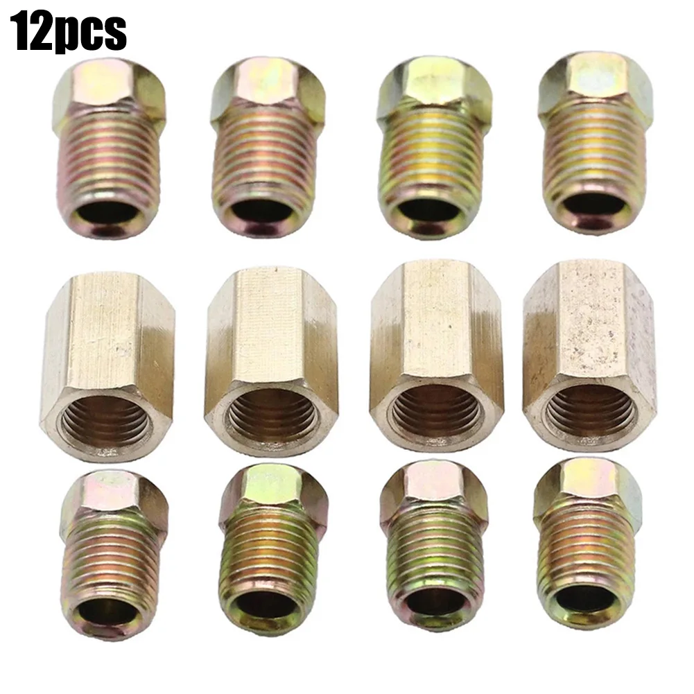 

12 Pieces 3/8\" - 24 Threads Brake Line Fittings Replaces For 3/16\" Tube For 3/16 Inch Steel Poly Coated Copper Brake Lines