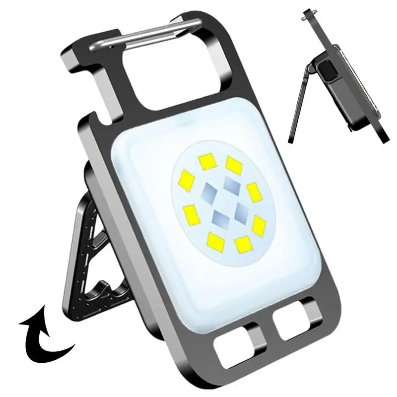 

Keychain Flashlights Mini Flashlights High Lumens Rechargeable COB Light 4 Light Modes With Magnet Base Bracket Bottle Opener