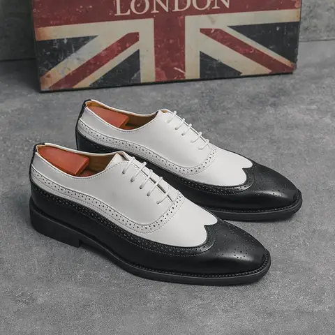 Мужские туфли, Весенняя деловая обувь в британском ретро-стиле, кожаные туфли для жениха на свадьбу, черные модные туфли