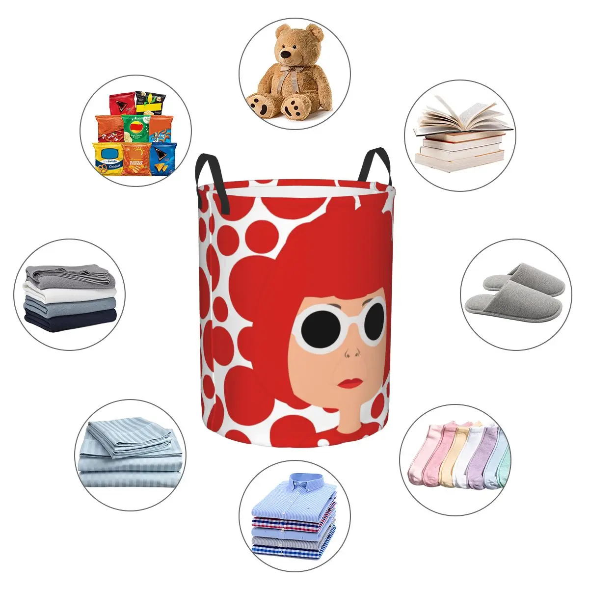 Корзина для белья в горошек кусама складная корзина с абстрактным рисунком