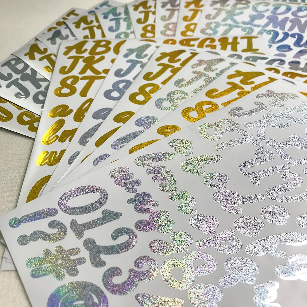 

Birthday Party Stickers 1 Inch Handwritten Font Gold and Silver Sticker Holiday Party DIY Gift Alphanumeric Sticker m