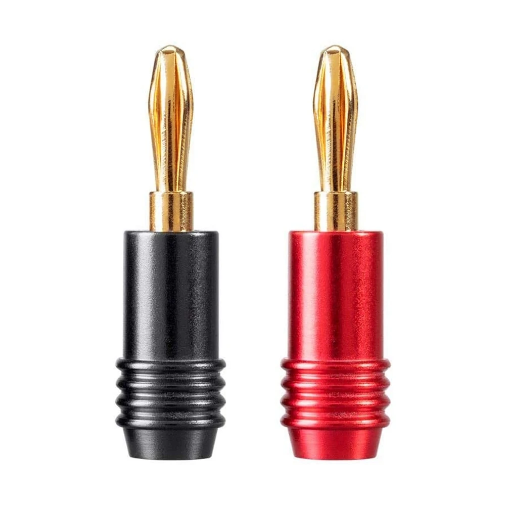 

10Pcs Speaker Banana Plug Connector 4K Gold-Plated 4MM Banana Connector for Speaker Adapter Audio Video Red