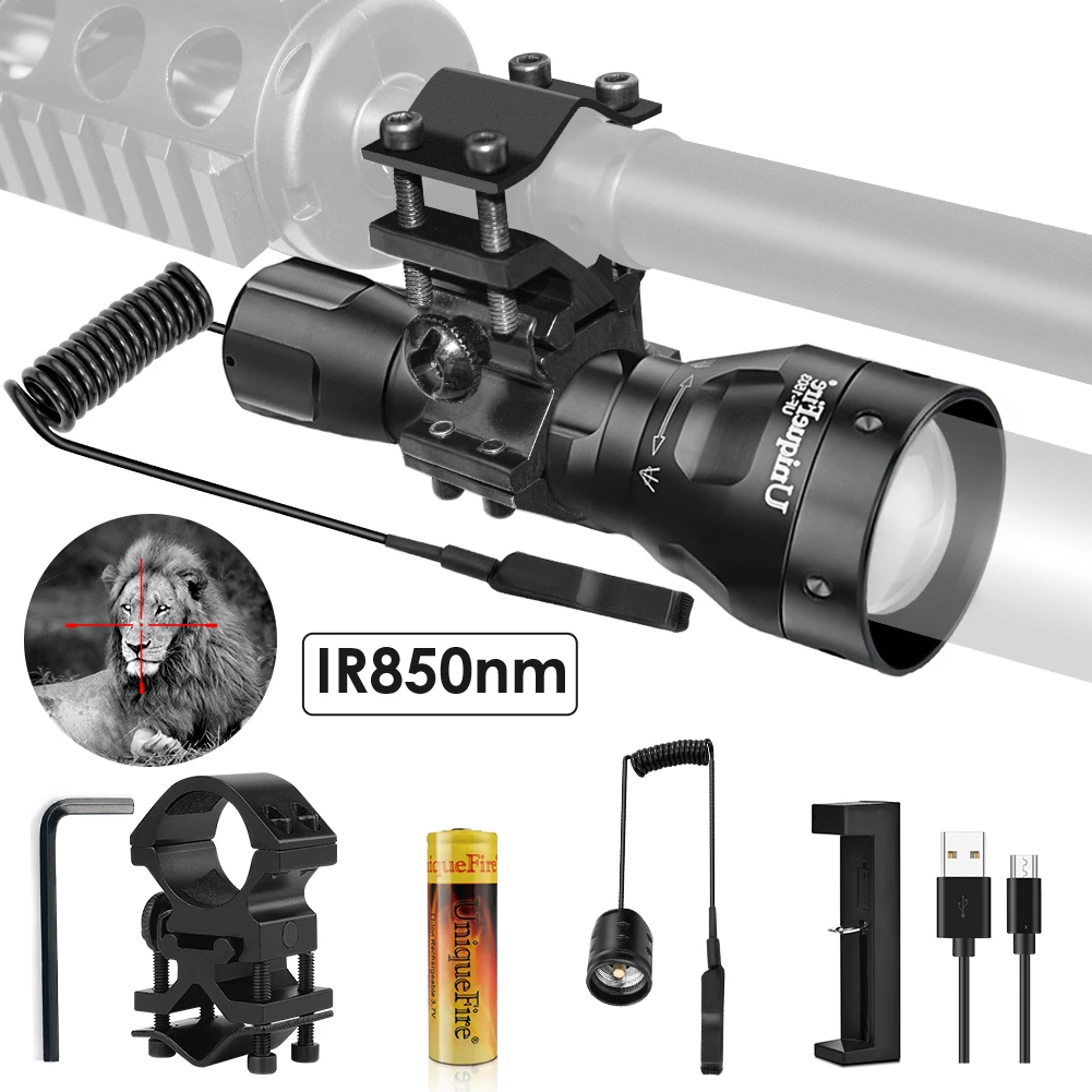 

Уникальная черная инфракрасная Светодиодная лампа ночного видения 1503 нм, 5 Вт, светильник аемая тактическая уличная лампа для охоты