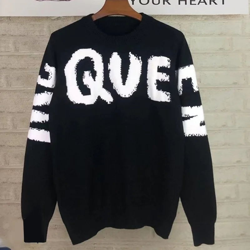 

LN 2023 Fall Winter Men Women Couple High Quality Knitting McQueen Sweater Men Clothing Skull Sweater