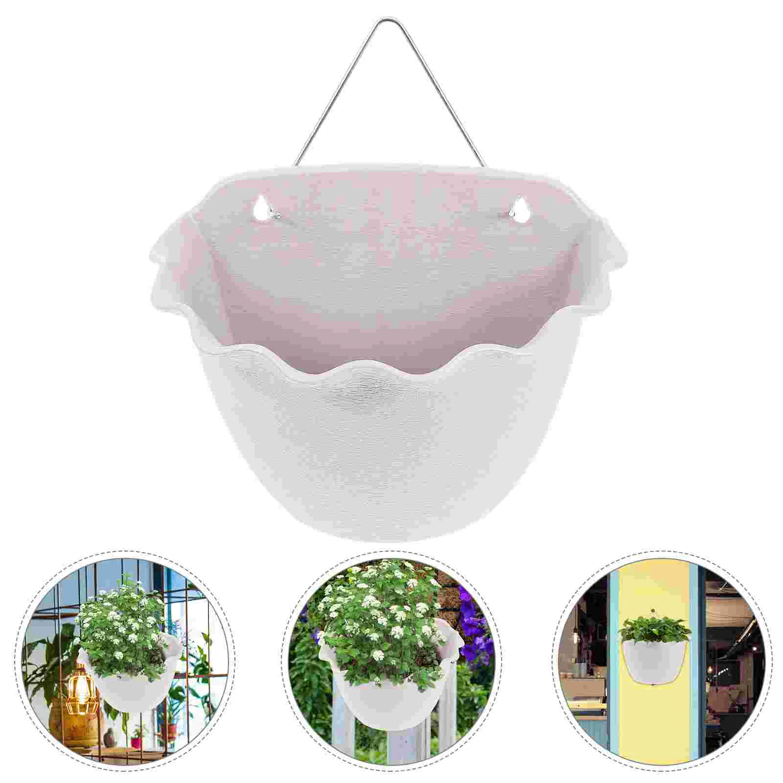 

Flower Hanging Pot Vase Wall Planter Basket Indoor Garden Railing Woven Rustic Dry Half Gardening Round Pots Flowerpot Holder