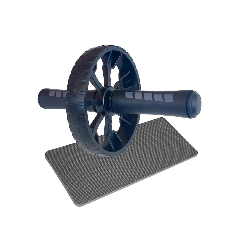 Ролик для пресса с одним колесом и ковриком под колени STRONG BODY (тренажер колесо