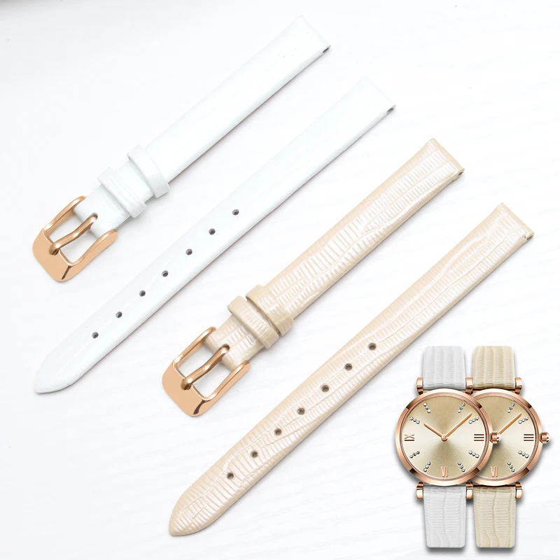 

Women Genuine Leather watch strap For Armani AR1681 1683 1882 1926 AR1763 11244 Thin Soft Wristband White Lizard print watchband