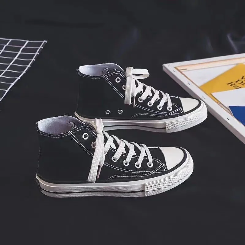 

Женские парусиновые туфли, удобная женская обувь на высоком каблуке, Женская Вулканизированная простая спортивная обувь со шнуровкой 2022