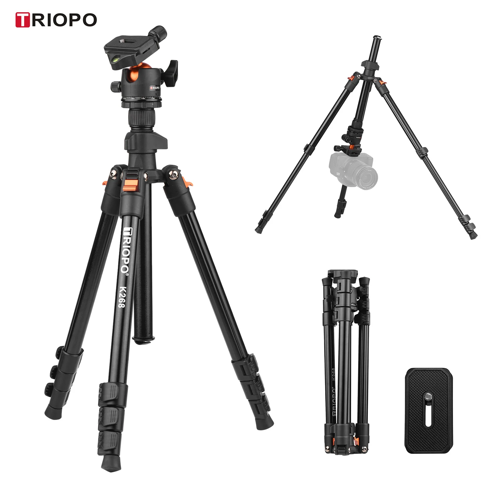 

Портативный штатив TRIOPO K268 для фотосъемки, штатив из алюминиевого сплава с шаровой головкой 360 дюйма, 162 см, 10 кг, штатив для камеры с быстрораз...