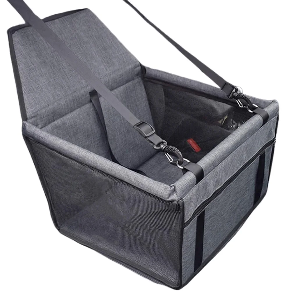 

Sturdy PVC Support Tube Pet Booster Seat Anti-Collapse Small Pet Car Basket for Carrying Pet Dogs and Cats with Safety Seat Belt