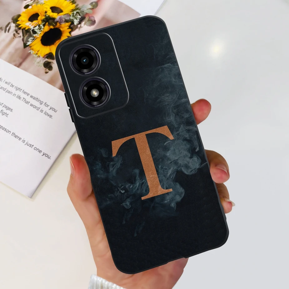 Чехол для Motorola Moto G04 G04s XT2421-2 Luxury Couple Letters Cover Мягкий чехол из ТПУ телефона MotoG04 Fundas