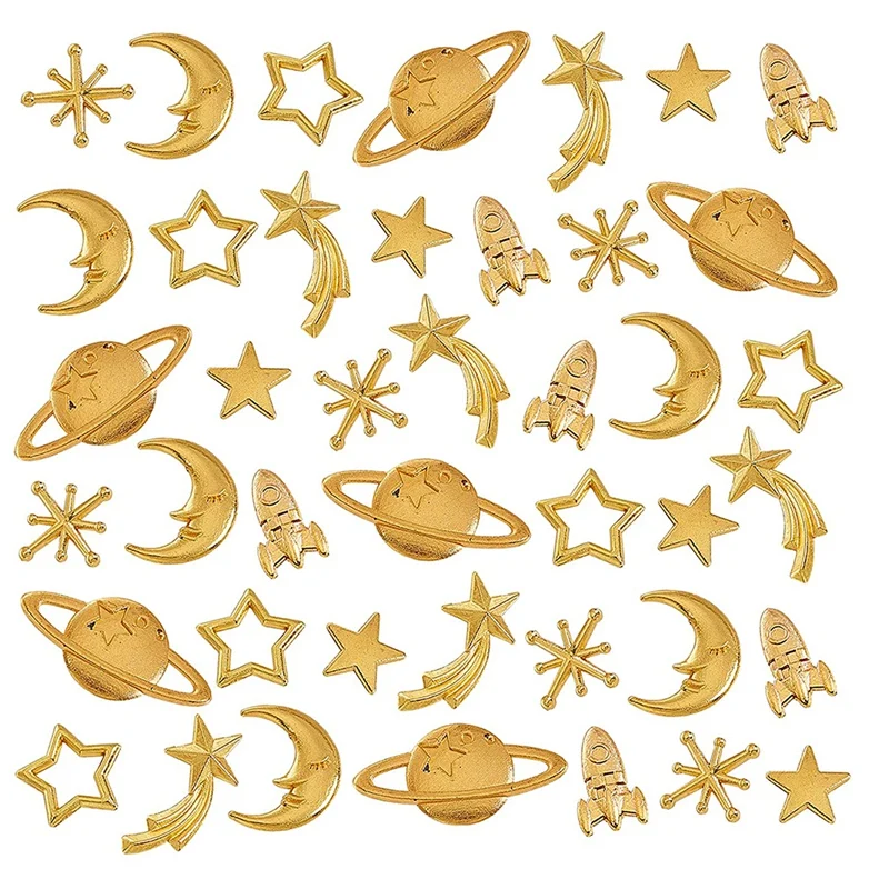 

105Pcs Cosmos Themed Resin Fillers Supplies Planets Star Moon Filling Accessories Charms For Resin Jewelry Making