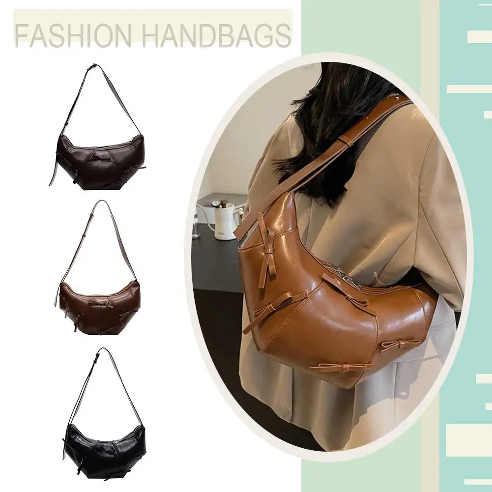 Женская модная сумка через плечо из искусственной кожи с бантом на молнии в форме