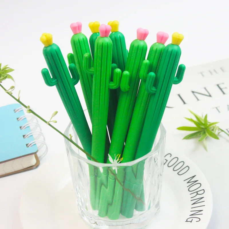 

Cute cartoon decompression pen cactus soft gel pen student creative stationery cactus styling pen cute pens stationery