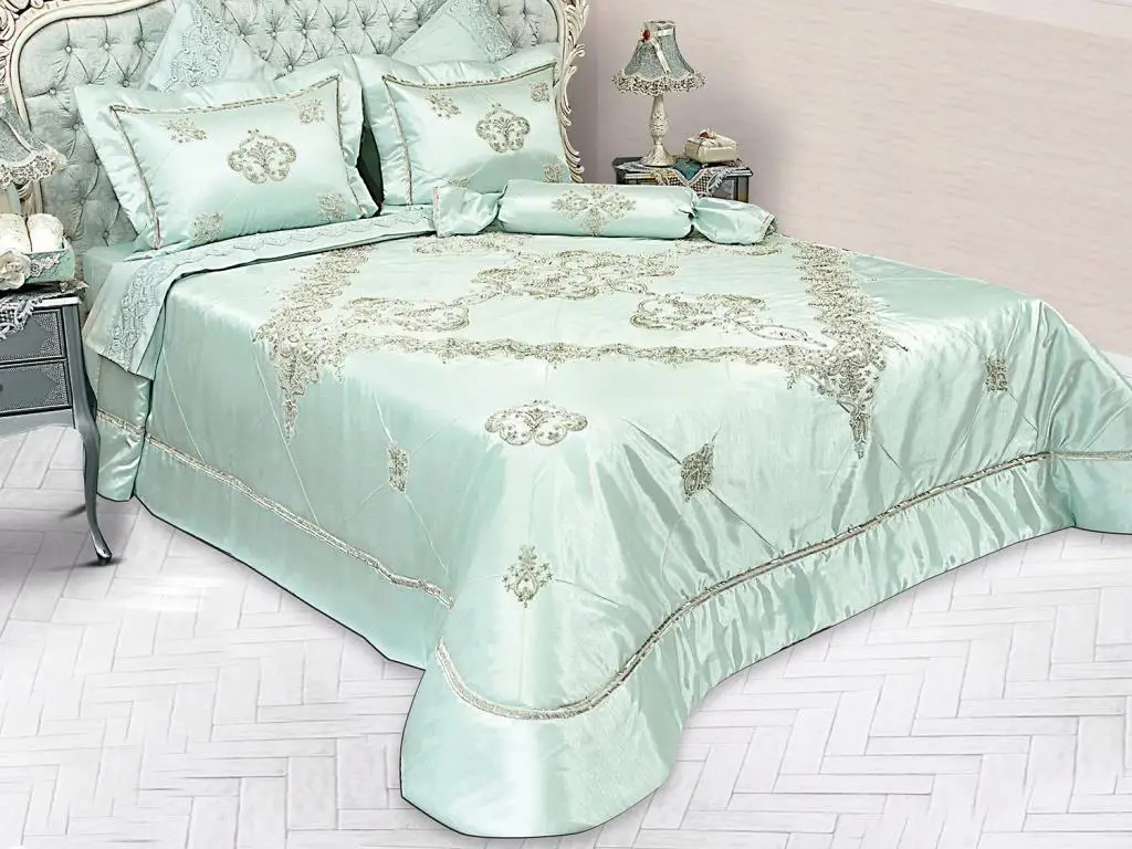 

Dowry disemi Arus ruched double bed cover set Mint