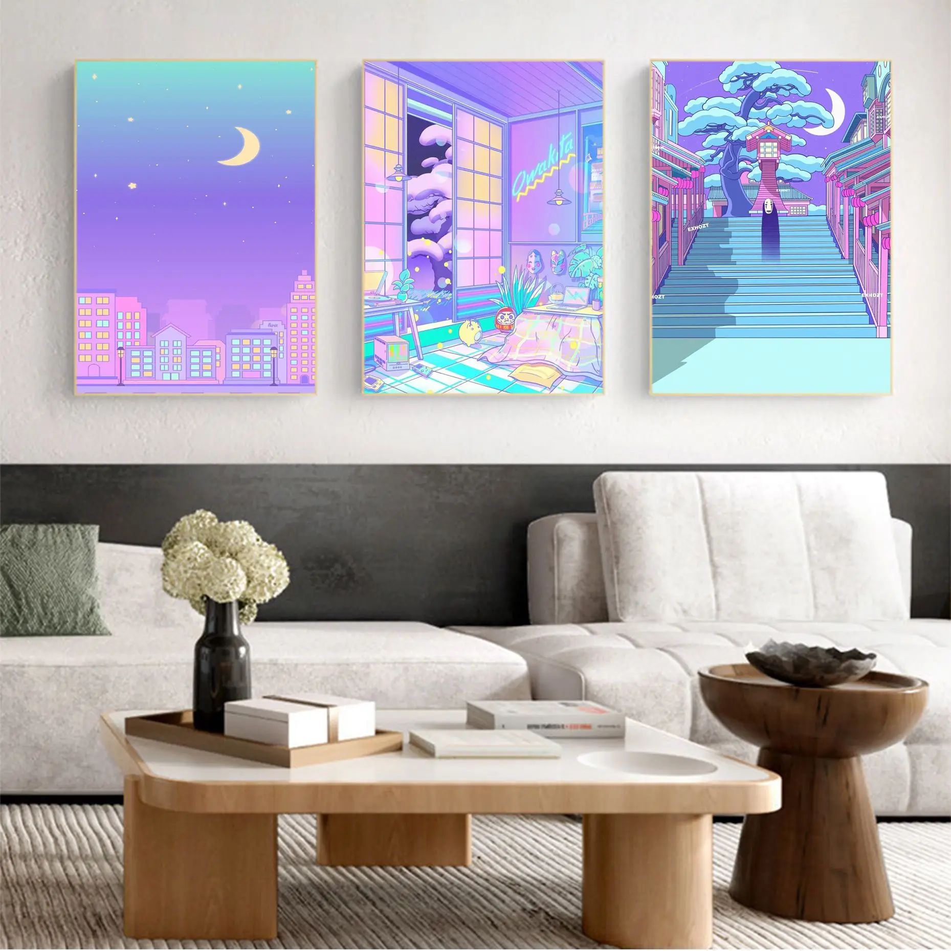

Night City Pop Kyoto Movie Sticky Posters Whitepaper Sticker DIY Room Bar Cafe Stickers Wall Painting