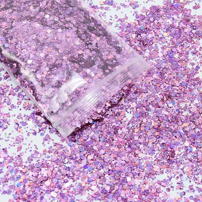 

500g Holographic Effect Nail Glitter For UV Gel Polish Mix Hexagon 1/2/3mm Nails Glitter Sparkle Acrylic Nail Art Glitter Sequin