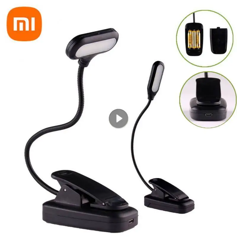 

XIAOMI Rechargeable LED Book Night Light With Gooseneck Clip AAA Battery Powered Flexible Night Reading Study Desk Lamp Notebook