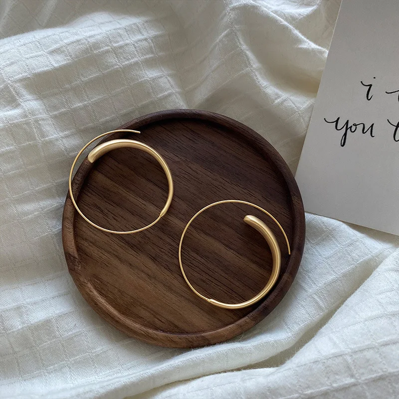

New Vintage Frosted Style Original Simplicity Circle Hoop Earrings For Women Jewelry Steampunk Gift