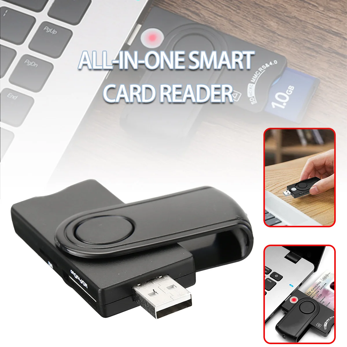 

1pc Smart External Card Reader USB SIM/CAC/DOD/SDHC/SDXC/SD/Micro SD Card TF Smart Memory Cards Reader Computer Adapter