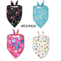 4 pcspack dog birthday bandana boy birthday party pet supplies gift scarf washable for small medium large dogs accessories pets