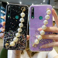 luxury starry pearl bracelet phone case for huawei 50lite 9x 8x 9a 10i 20 20s 20pro 30 30i 30s 30pro v20 v30 v40 y9s wrist cover