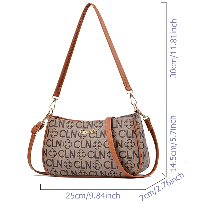 PU Leather Crossbody Bag Fashion Luxury Shoulder Bag for Women 2023 New Multifunction Female Bag Classical Letter Printing