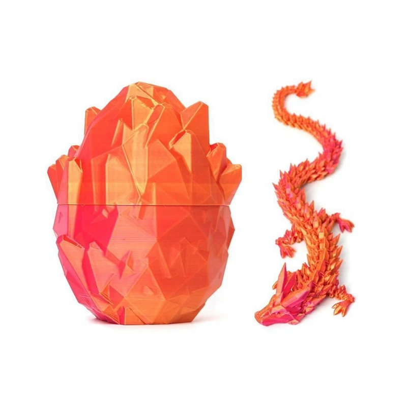 3D Печатный дракон в яйце полностью сочлененный Хрустальный фиджет-игрушки