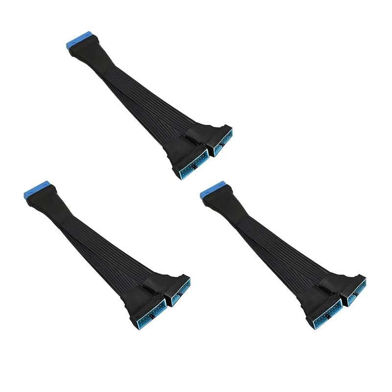 

3 Pcs USB 3.0 Header Extension Cable, 19/20 Pin 1 To 2 Y Splitter Internal Extension Adapter DIY