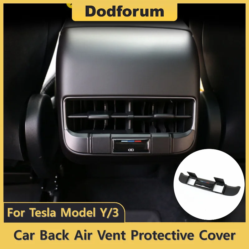 

Car Back Air Vent Protective Cover Rear Exhaust USB Outlet Holes Auto Interior Parts For Tesla Model 3 Model Y Accessories