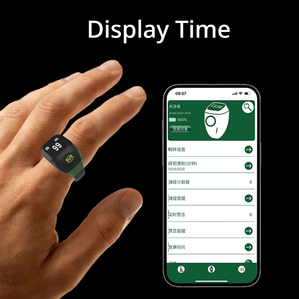Фото OLED-кольцо-счетчик с Bluetooth, управлением через приложение, счетчиком до 99999 единиц, виброоповещением, регулируемым размером 18/20/22 мм, сменными элементами, перезаряжаемое. №2