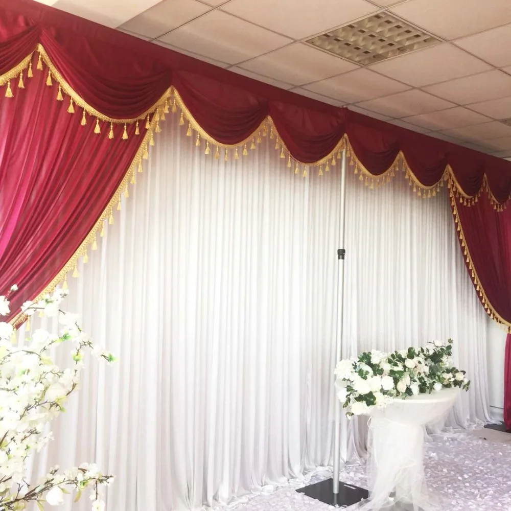 Burgundy Wine Red Swag Drapes Only  For 3mx6m Curtain  Wedding Event  Party Decoration