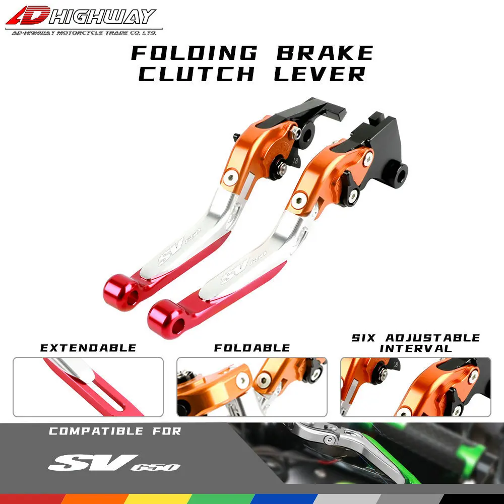 

20 Colors CNC Aliuminum Brake Adjustable Extendable Folding Brake Clutch Levers For SUZUKI SV 650 SV650 1999-2009