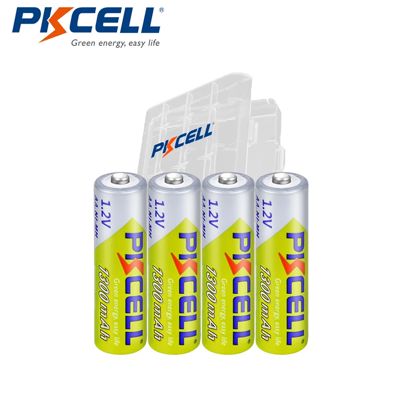 PKCELL NIMH AA 4 шт. 1 2 в 1300 мАч aa перезаряжаемая батарея для игрушек с дистанционным