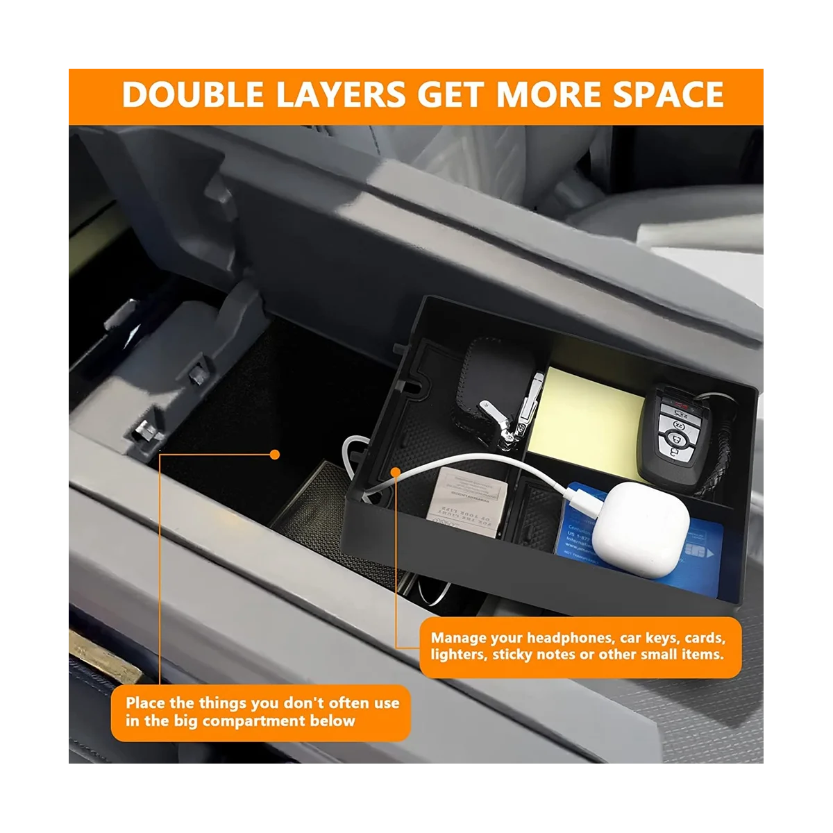 Органайзер центральной консоли для подлокотника диаметром 2022 дюйма