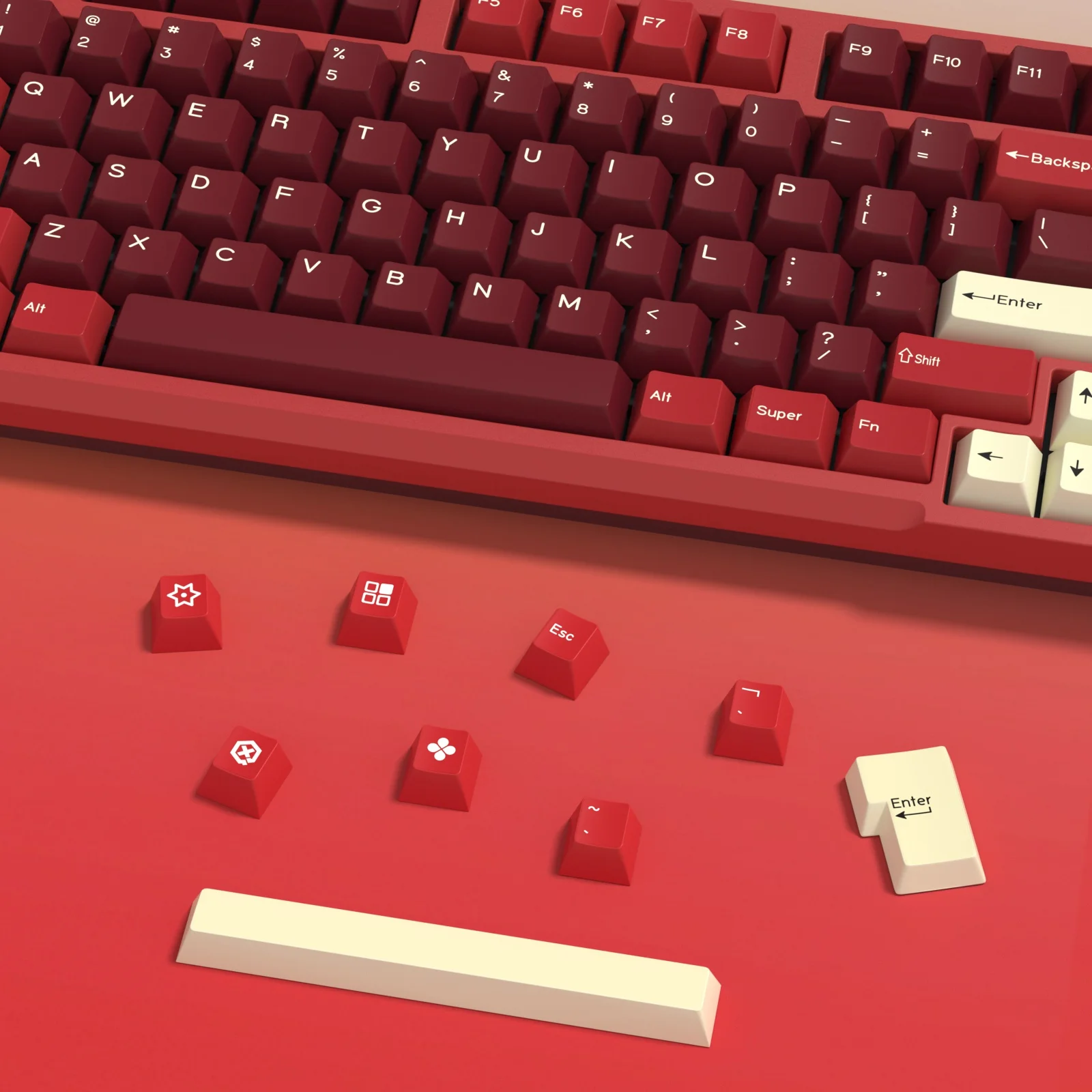 KBDiy 176 колпачков для клавиш Double Shot PBT GMK Jamon колпачок пользовательский Вишневый