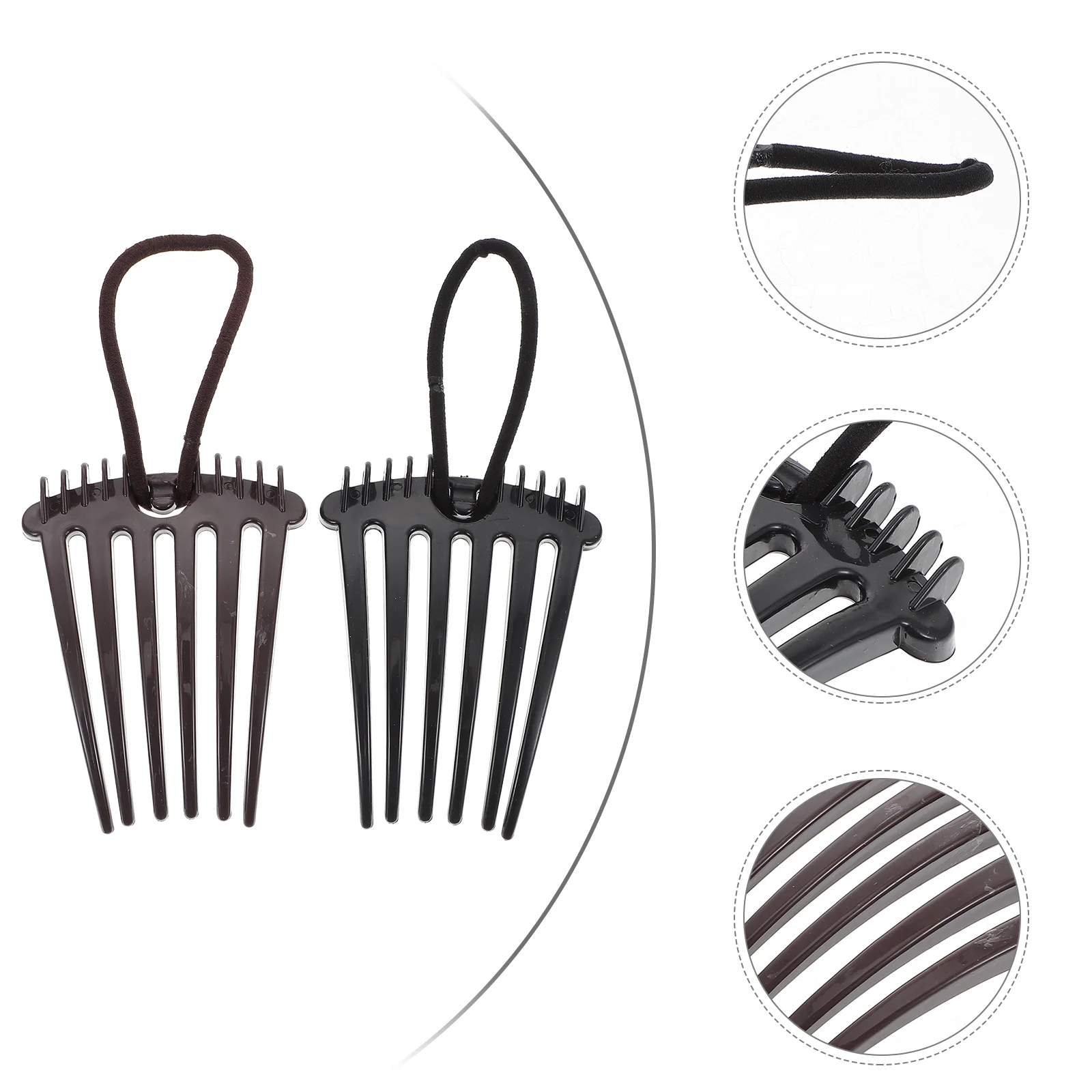 

4 Pcs Bridal Hair Comb Comb Headband Ponytail Fountain Headpiece Women Insert Miss