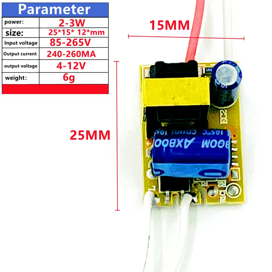 

Трансформатор для светодиодных ламп 1-18Вт AC85-265V