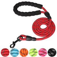 1 5m long pet leash reflective strong dog leash with comfortable padded handle heavy duty training durable nylon rope leashes