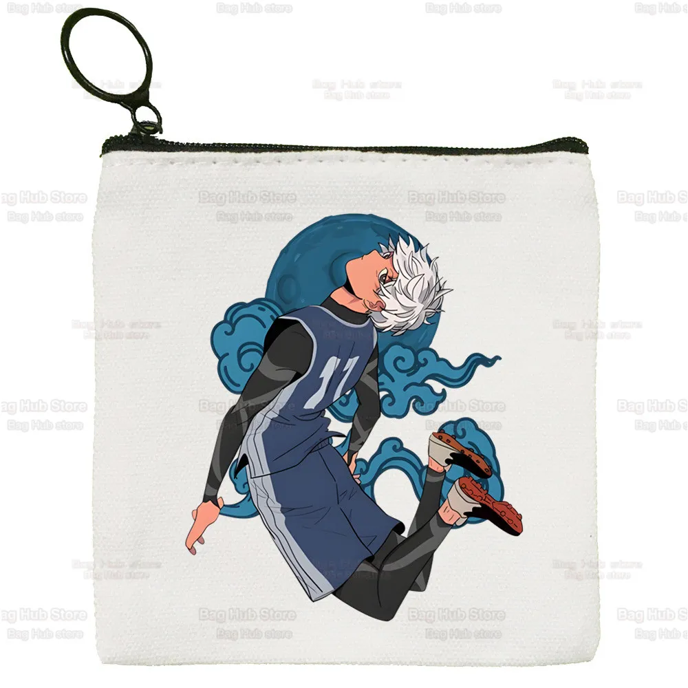 Blue Lock Coin Purse Vintage Mini Wallet Pouch Isagi Yoichi Hyoma Chigiri Meguru Bachira Keys Card Storage Card Bag Zipper