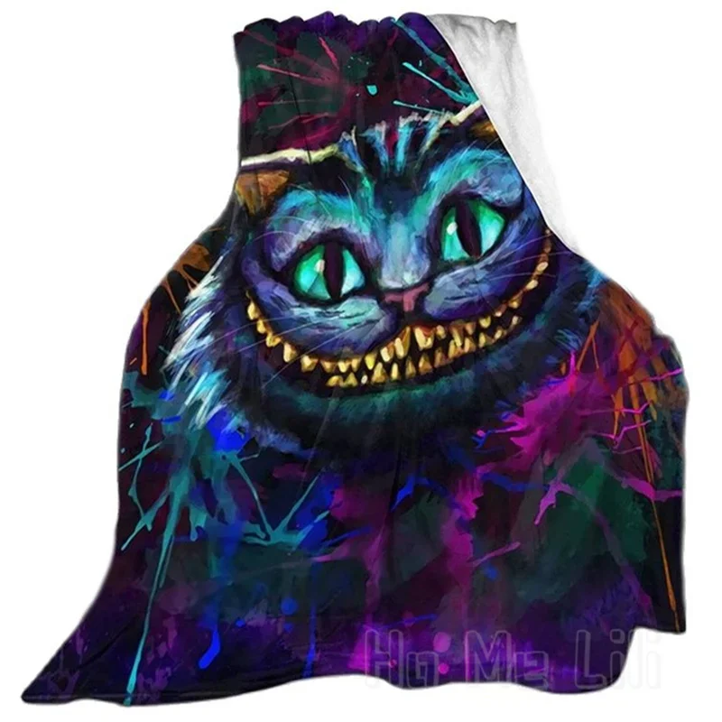 Фланелевое одеяло с чеширским кошачьим лицом в стране чудес исчезающие зубы