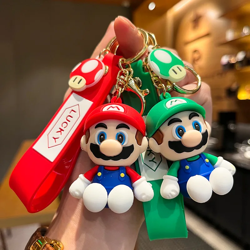 

Super Mario Keychain Mario Bros Luigi Toad Yoshi Bowser Action Figure Model Pvc Cartoon Bag Doll Pendant Toys Gift Kawaii Toys