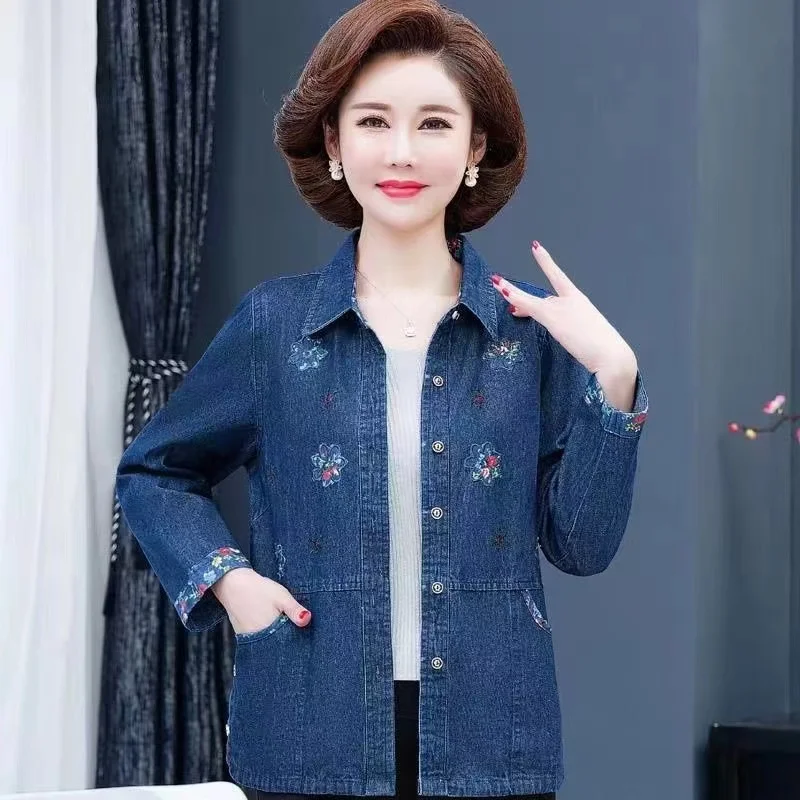 Женская джинсовая рубашка-Джокер Повседневная тонкая короткая ковбойская из